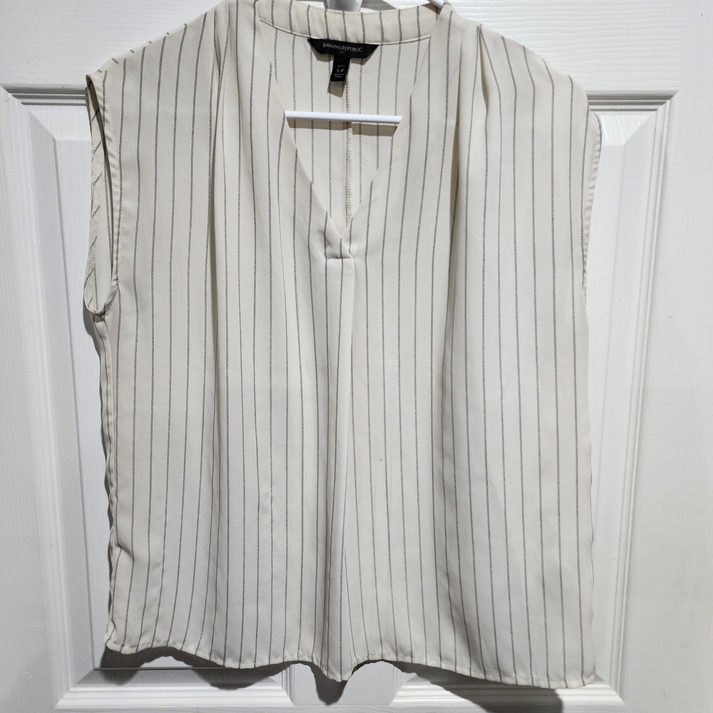 Banana Republic Ivory Pinstripe Blouse